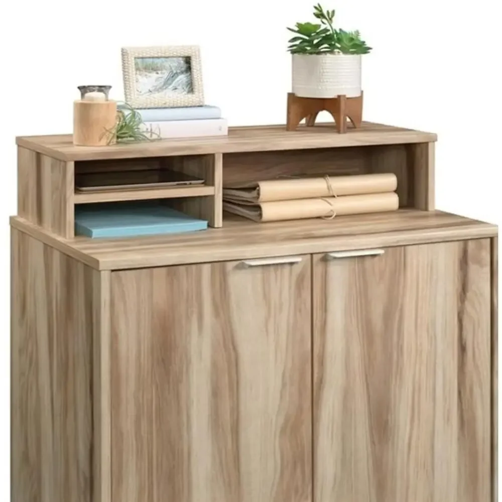 Sauder Portage Park Storage Hutch Kiln Acacia Brown New Open Box